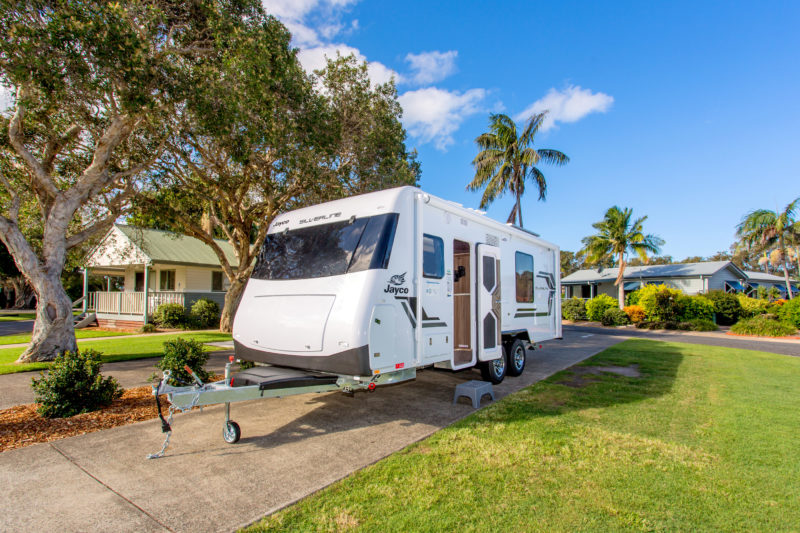 caravan on concrete slab site