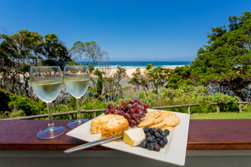 wine and cheese on the veranda