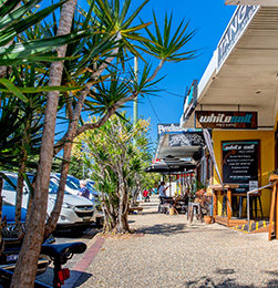 Opposite Shops and Cafes