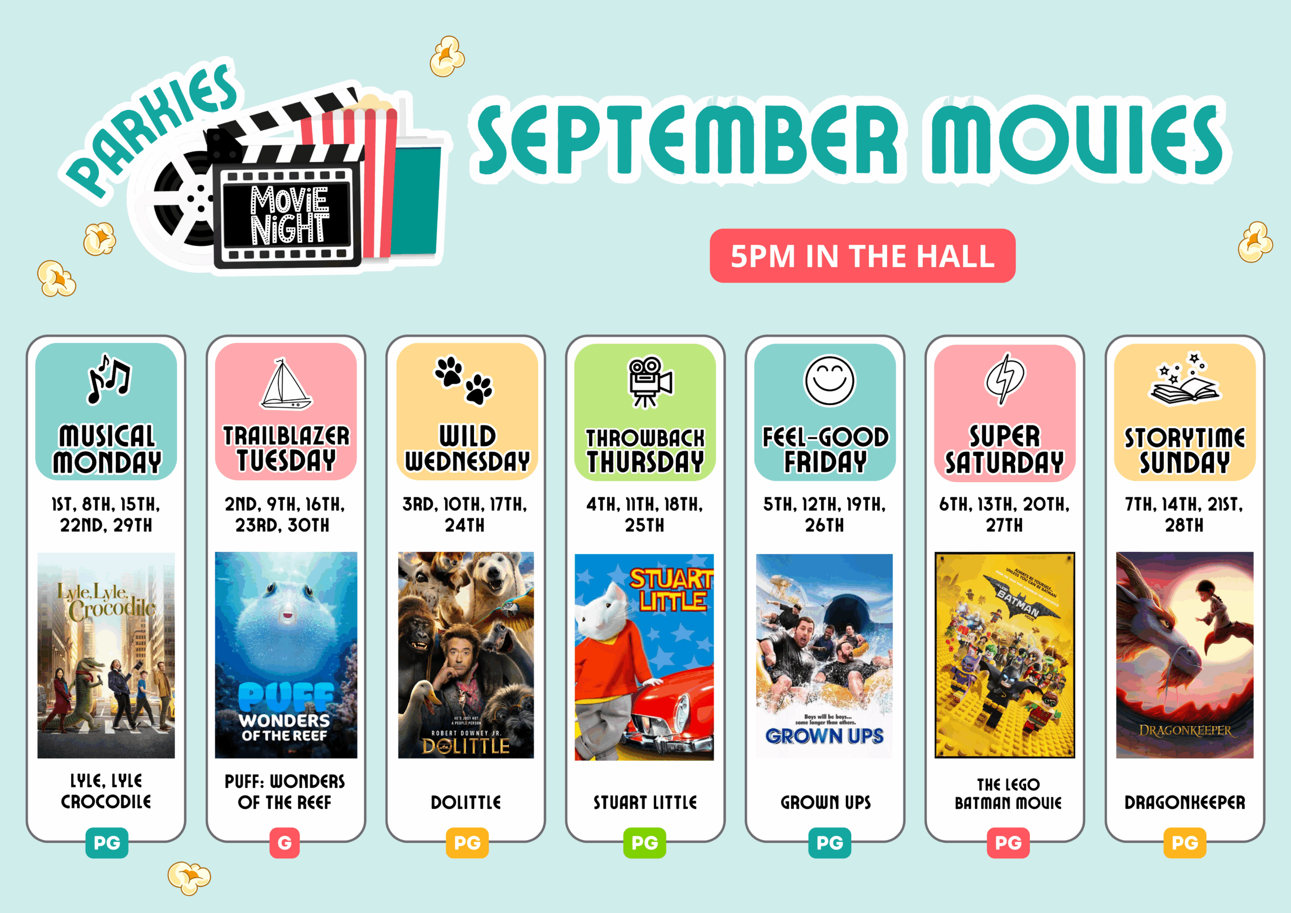 Movie Nights - September 25 Schedule