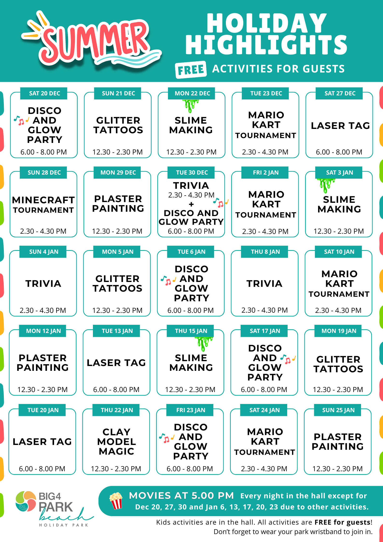 BIG4 Park Beach Holiday Park - Holiday Highlights - Activity - Summer 2025-26