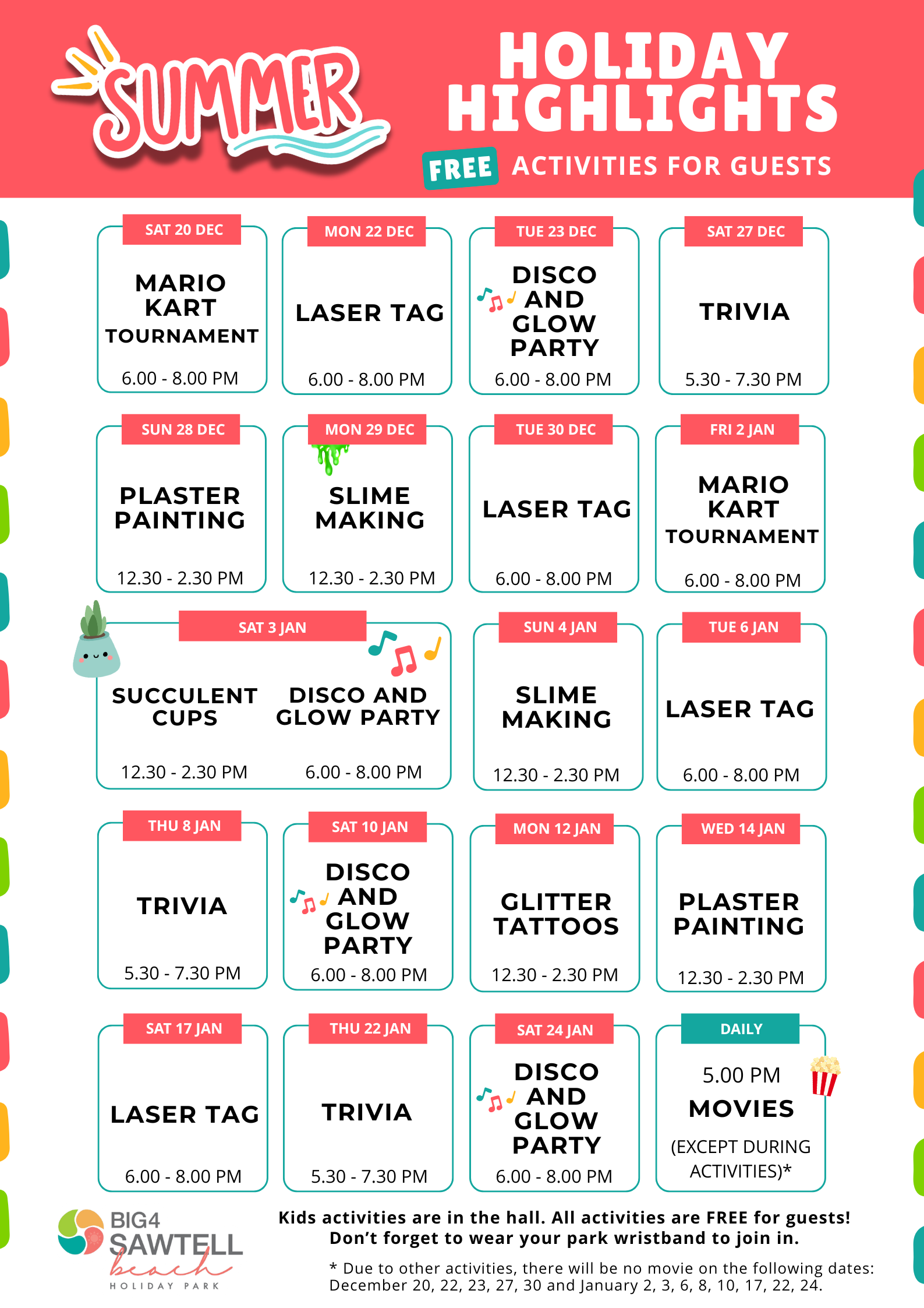 BIG4 Sawtell Beach Holiday Park - Holiday Highlights - Activity - Summer 2025-26