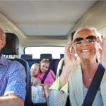 Car travelling along Pacific Highway near Coffs Coast with easy fuel access