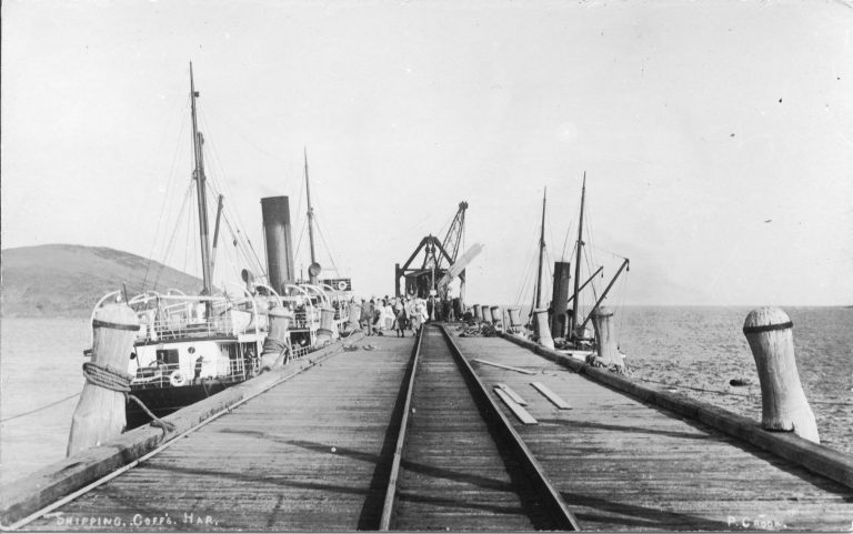 Shipping Timber at Coffs Jetty 1908 Coffs Collections - Coffs Coast Heritage Shipping Timber at Coffs Jetty 1908 Coffs Collections - Coffs Coast Heritage